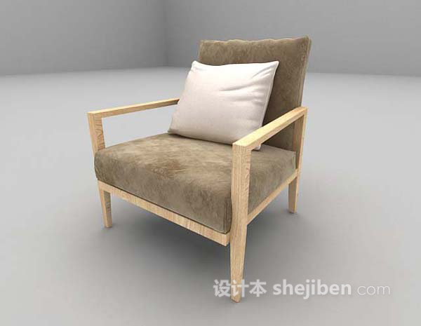 设计本布艺家居椅3d模型下载