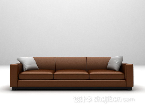三人皮质沙发3d模型下载