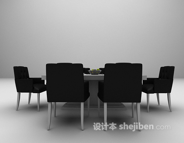 餐桌椅组合3d模型下载