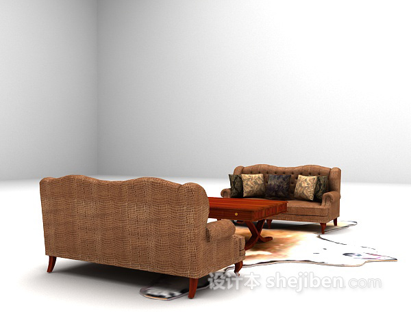 免费欧式复古沙发3d模型下载