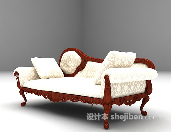 设计本欧式躺椅3d模型下载