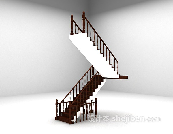 设计本木质楼梯推荐3d模型下载