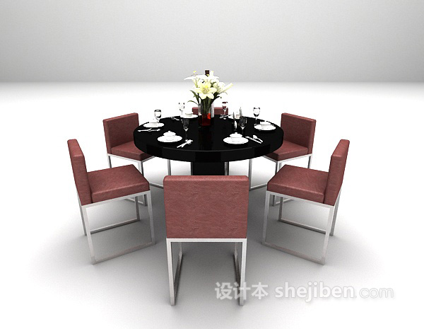 设计本现代餐桌组合大全3d模型下载