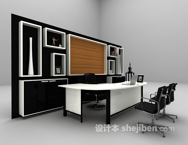设计本现代办公桌组合大全3d模型下载