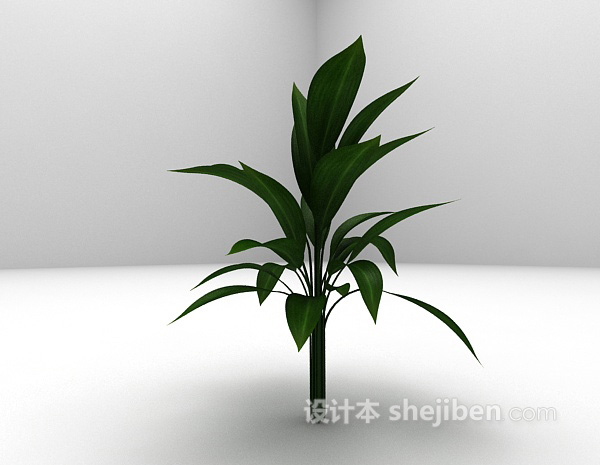 现代风格绿色盆栽3d模型下载