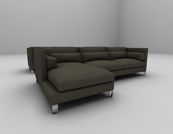 现代风格黑色沙发组合3d模型下载