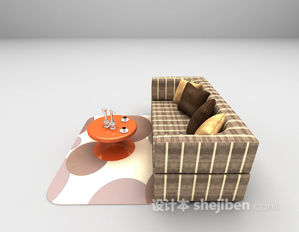 设计本现代双人沙发3d模型下载