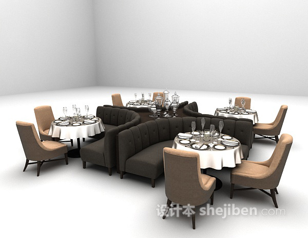 免费组合餐桌3d模型下载