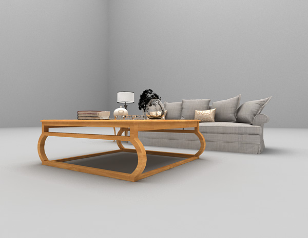 免费木质家庭沙发3d模型下载