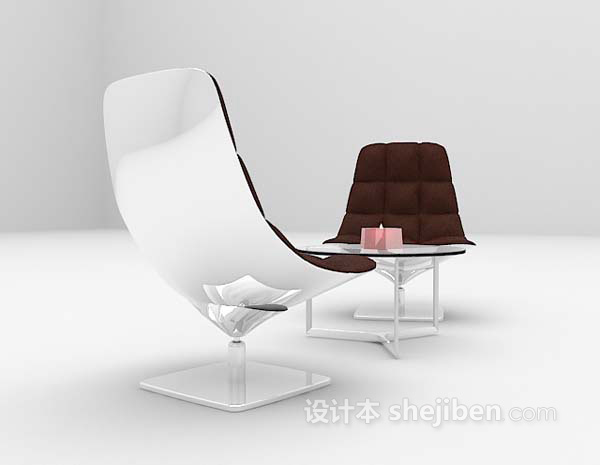 免费现代风格桌椅组合3d模型下载