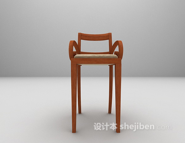 木质吧椅3d模型下载