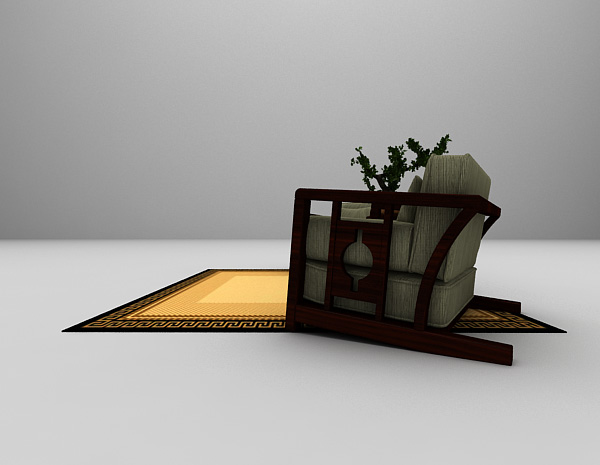 设计本中式单人沙发3d模型下载