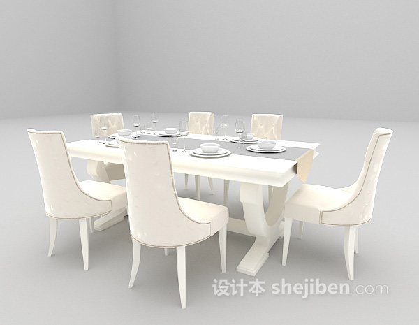 免费棕色木质餐桌欣赏3d模型下载