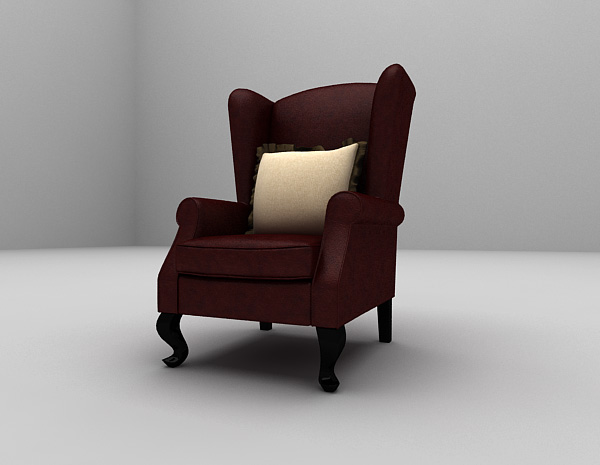 免费红色皮质沙发3d模型下载