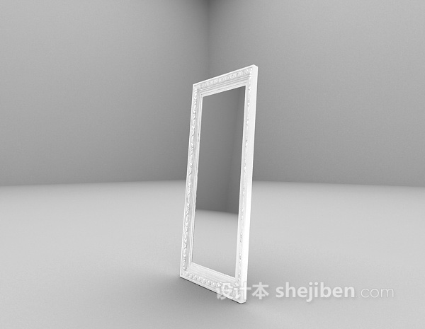 设计本白色镜框3d模型下载