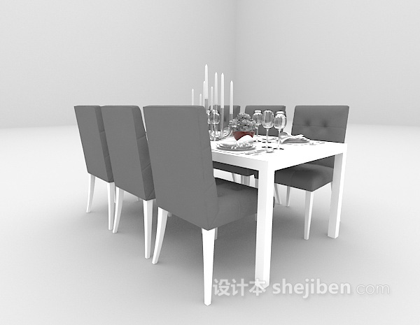 现代风格现代风格餐桌推荐3d模型下载