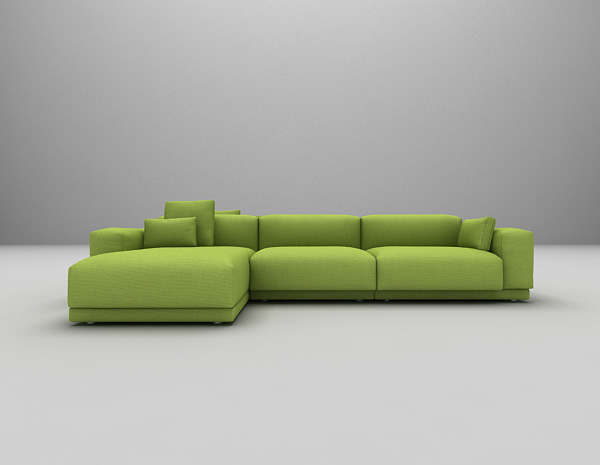 绿色布艺沙发组合3d模型下载