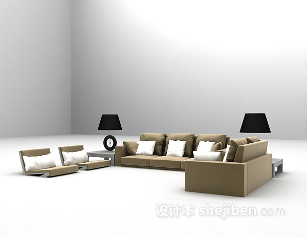 设计本客厅沙发3d模型下载
