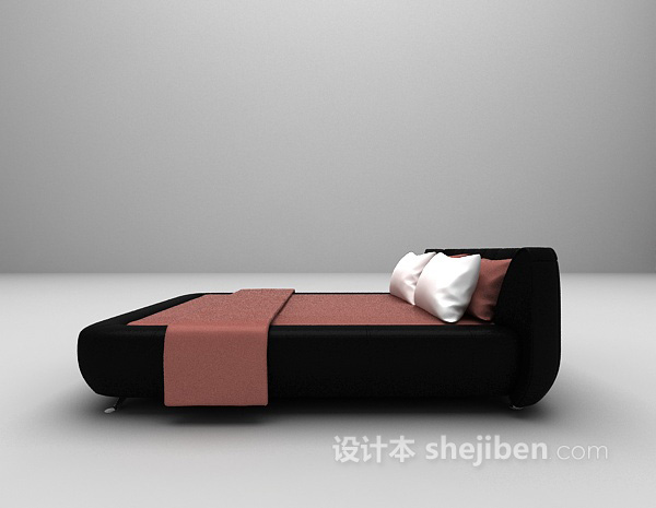 设计本皮质床3d模型下载
