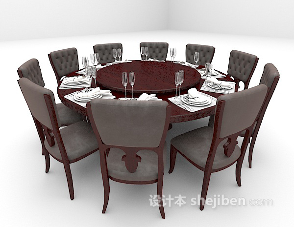 欧式风格欧式木质餐桌大全3d模型下载