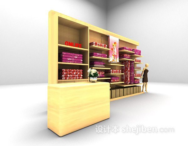 现代风格店铺展示柜3d模型下载
