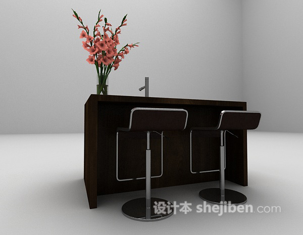 现代风格现代吧台椅免费3d模型下载