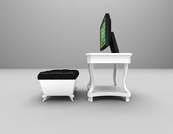 设计本白色单人沙发3d模型下载