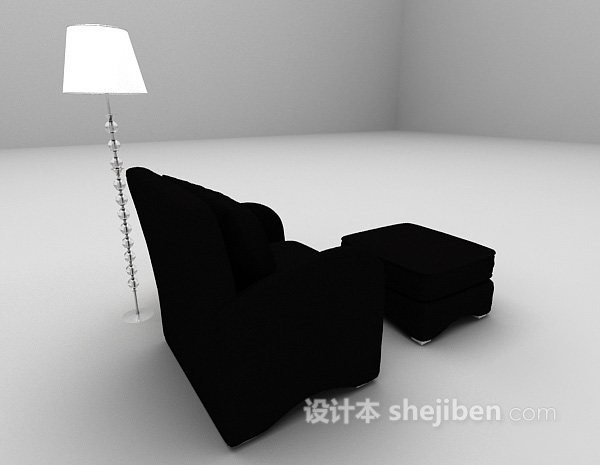 现代风格黑色沙发3d模型下载