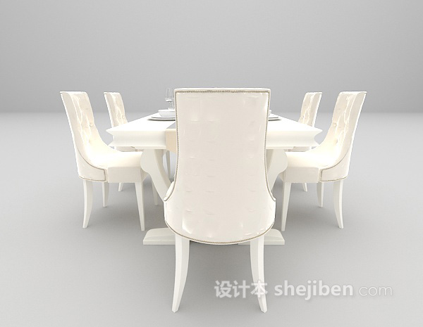 设计本棕色木质餐桌欣赏3d模型下载