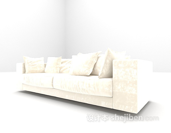 免费白色沙发3d模型下载