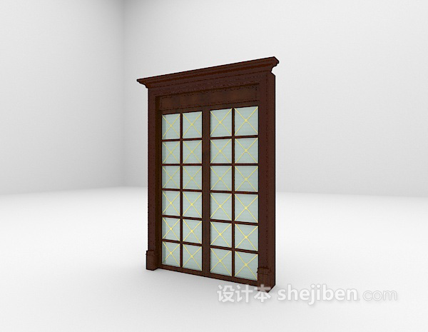 免费欧式玻璃门3d模型下载