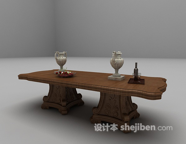免费欧式棕色餐桌大全3d模型下载