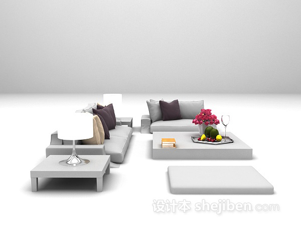 现代风格组合沙发MAX大全3d模型下载