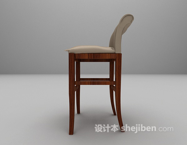设计本皮面吧椅3d模型下载
