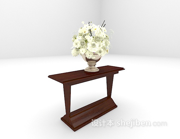现代风格棕色装饰架免费3d模型下载