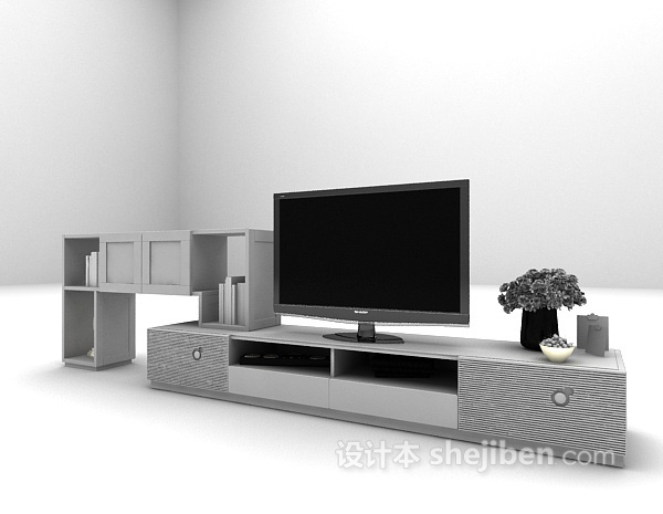 免费现代风格电视柜3d模型下载