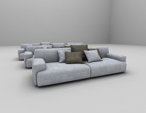 现代风格布艺组合沙发3d模型下载