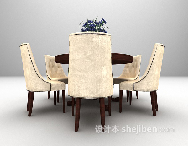 设计本欧式桌椅3d模型下载