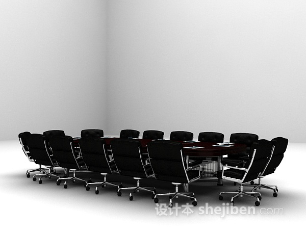 设计本办公会议桌3d模型下载