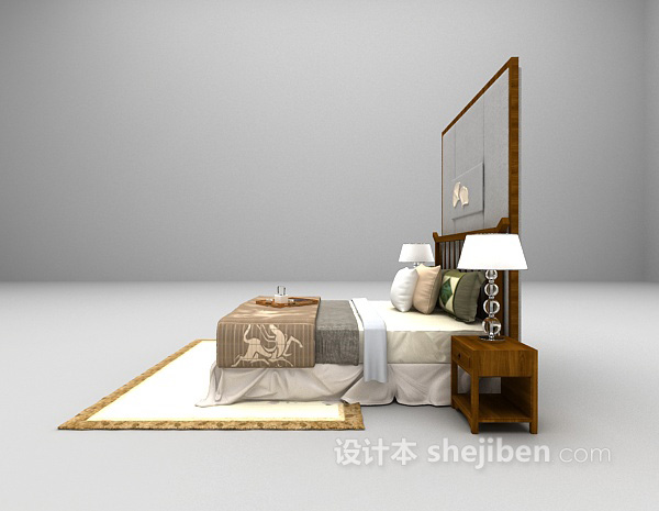 设计本床具3d模型下载