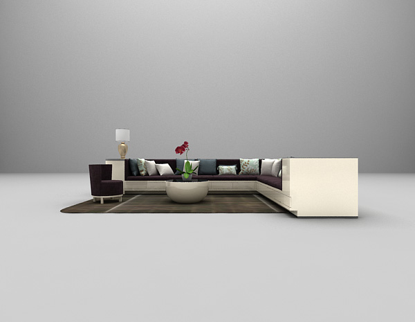 矮沙发组合3d模型下载