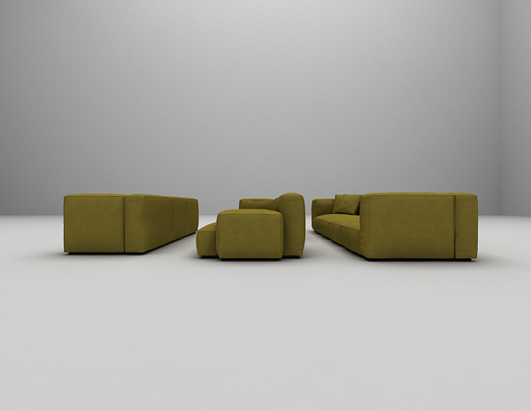 设计本绿色组合沙发3d模型下载