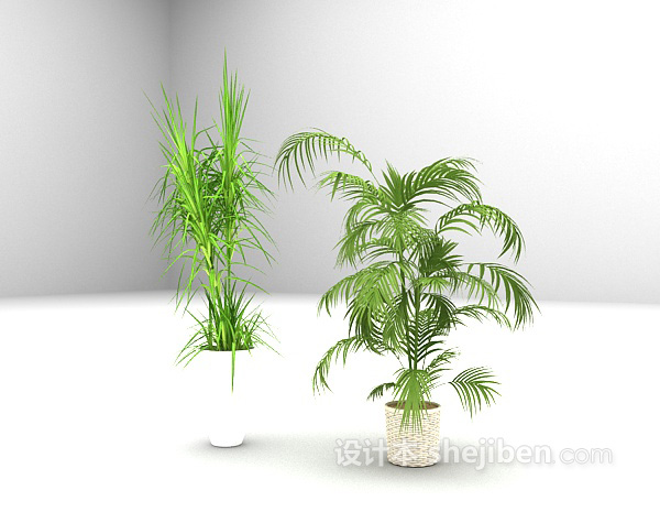 免费绿色植物组合3d模型下载