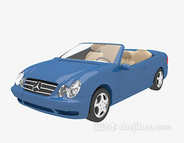设计本蓝色跑车3d模型下载
