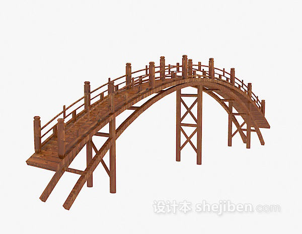 现代风格拱形桥3d模型下载