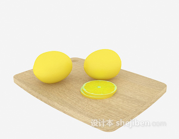 现代风格柠檬水果3d模型下载