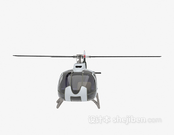 黑色直升机3d模型下载