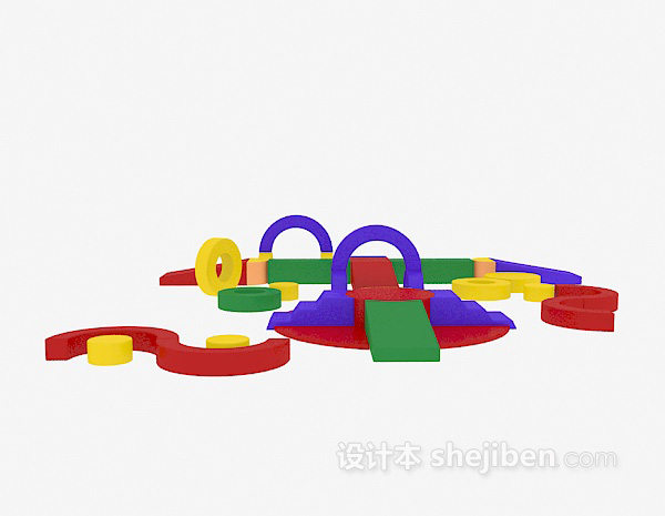 现代风格儿童玩具组合3d模型下载