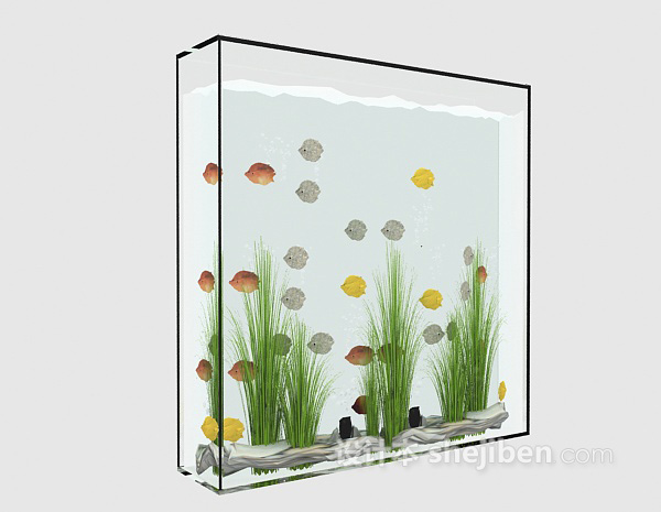 设计本玻璃鱼缸3d模型下载