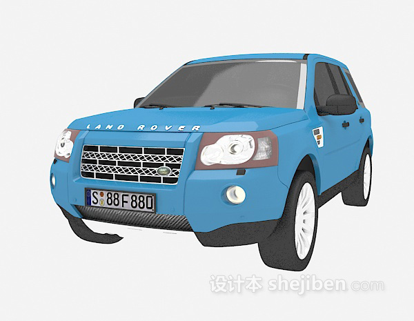 设计本蓝色汽车免费3d模型下载